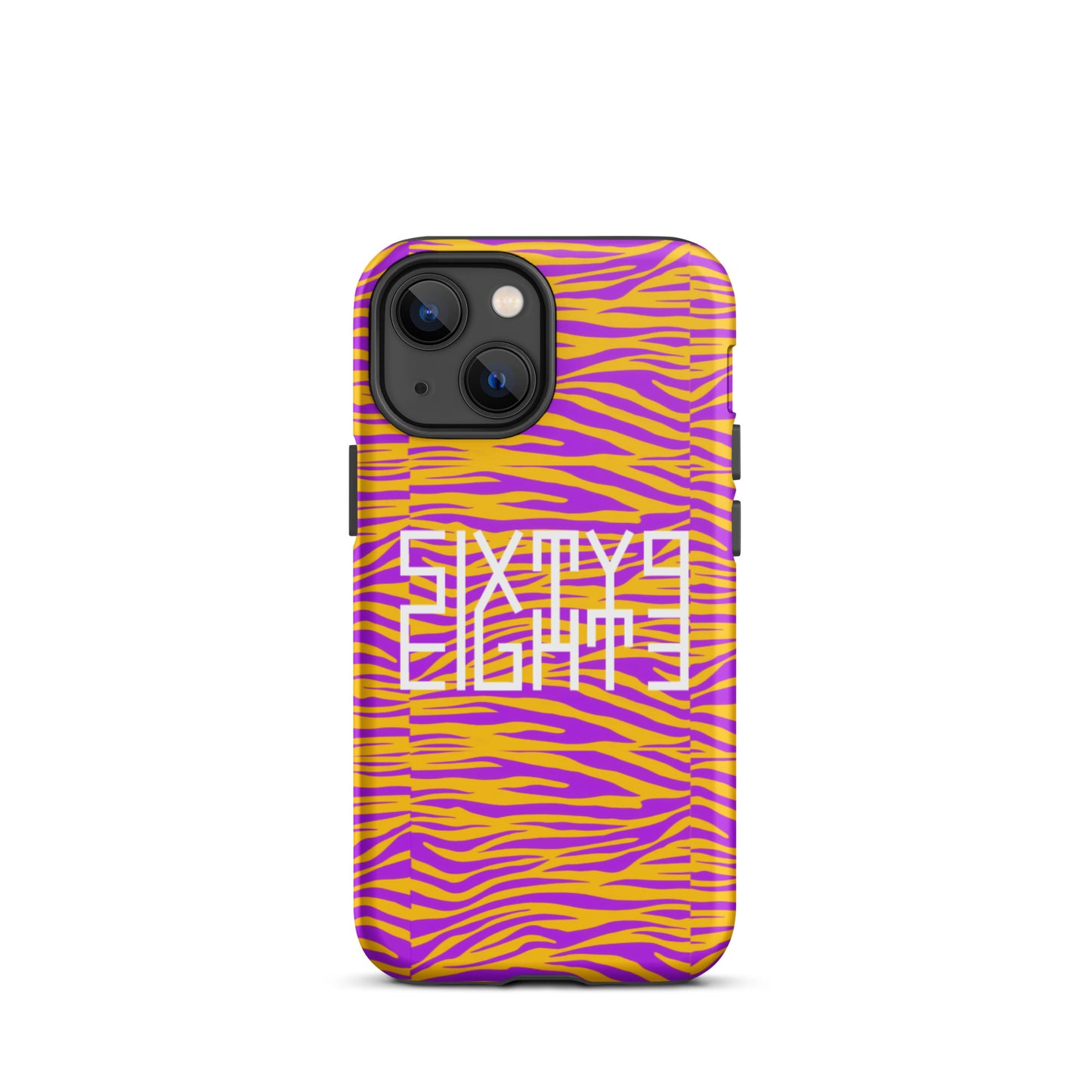Sixty Eight 93 Logo White Zebra Purange Tough iPhone Case