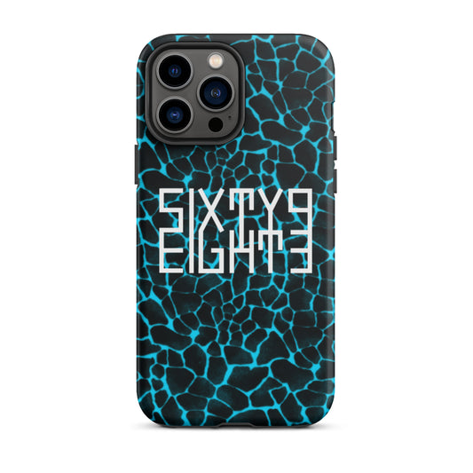 Sixty Eight 93 Logo White Boa Aqua Blue Tough iPhone Case