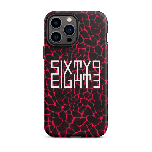 Sixty Eight 93 Logo White Boa Red & Black Tough iPhone Case