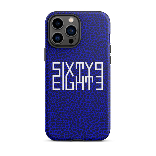 Sixty Eight 93 Logo White Cheetah Blue Tough iPhone Case