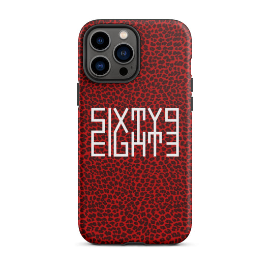 Sixty Eight 93 Logo White Cheetah Red Tough iPhone Case