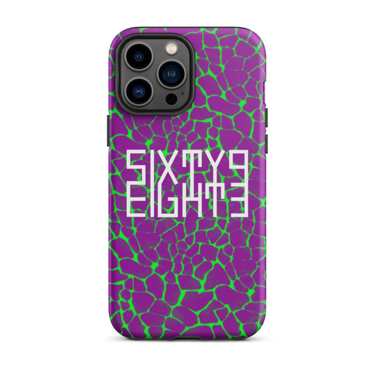 Sixty Eight 93 Logo White Boa Purple Lime Tough iPhone Case