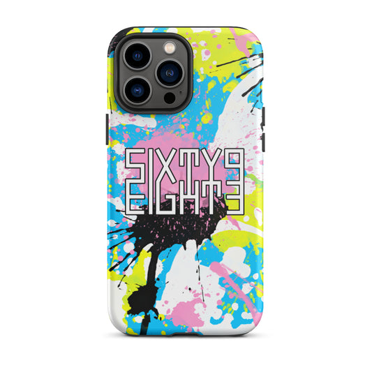 Sixty Eight 93 Logo White & Black Splatter #11 Tough iPhone Case