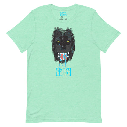 Sixty Eight 93 Logo Aqua Blue Salivating Wolf Tee