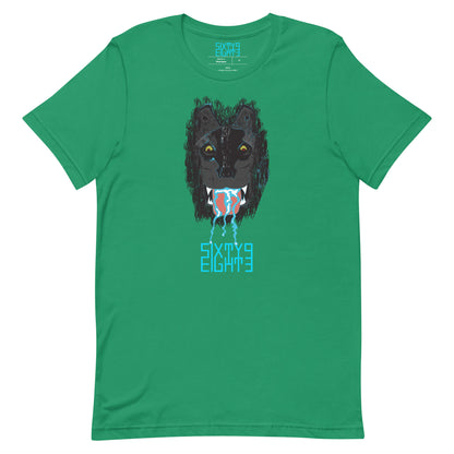 Sixty Eight 93 Logo Aqua Blue Salivating Wolf Tee