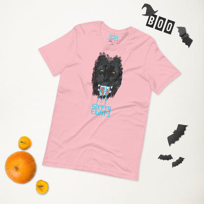 Sixty Eight 93 Logo Aqua Blue Salivating Wolf Tee