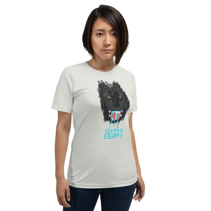 Sixty Eight 93 Logo Aqua Blue Salivating Wolf Tee