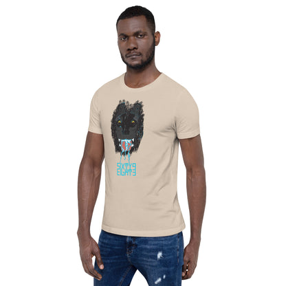 Sixty Eight 93 Logo Aqua Blue Salivating Wolf Tee