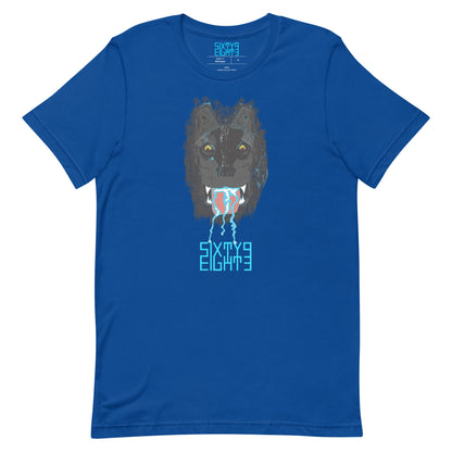 Sixty Eight 93 Logo Aqua Blue Salivating Wolf Tee