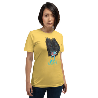 Sixty Eight 93 Logo Aqua Blue Salivating Wolf Tee