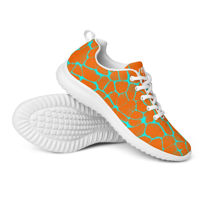 Sixty Eight 93 Logo White Boa Orange & Aqua Blue Women’s Athletic Shoes