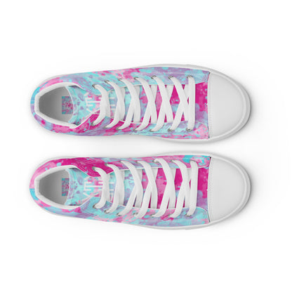 Sixty Eight 93 Logo White Blue Raspberry Women's High Top Shoes