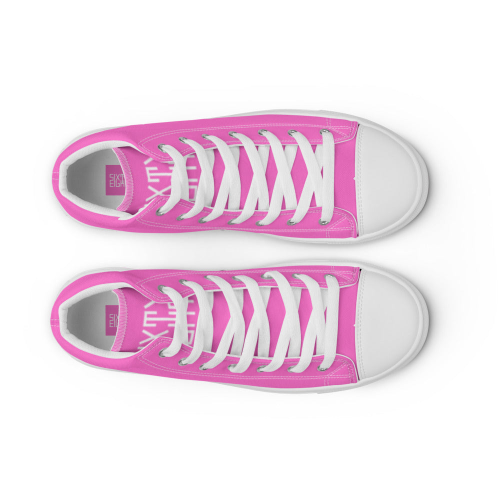 Sixty Eight 93 Logo White Pink Women's High Top Shoes