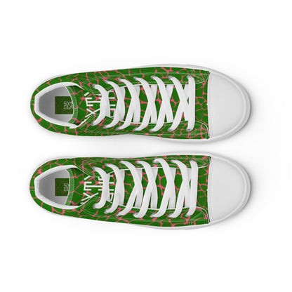 Sixty Eight 93 Logo White Boa Forest Green & Pink Women’s High Top Shoes