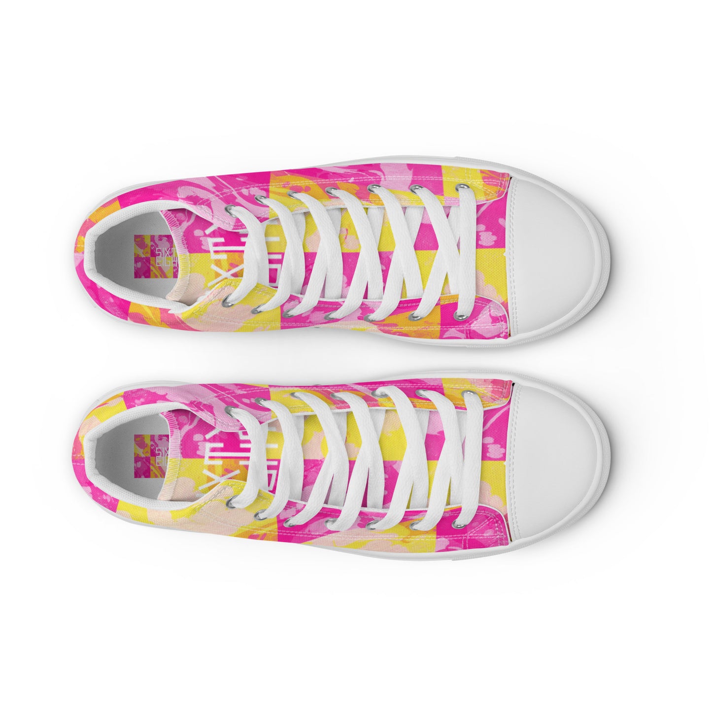 Sixty Eight 93 Logo White Marble #1 Women's High Top Shoes