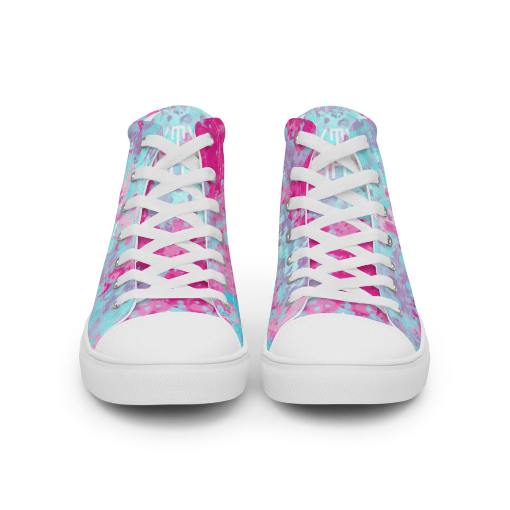 Sixty Eight 93 Logo White Blue Raspberry Women's High Top Shoes