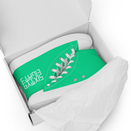 Sixty Eight 93 Logo White Sea Green Women's High Top Shoes