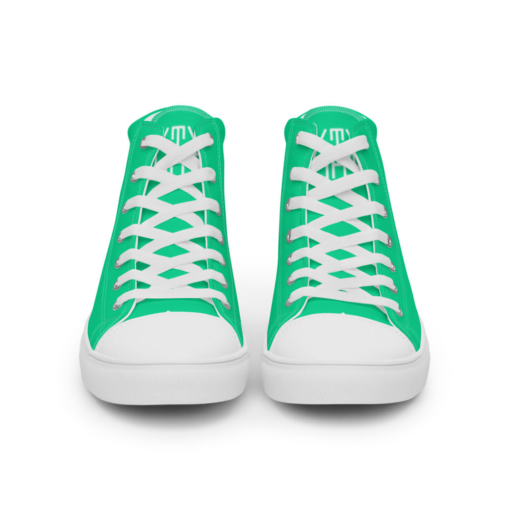 Sixty Eight 93 Logo White Sea Green Women's High Top Shoes