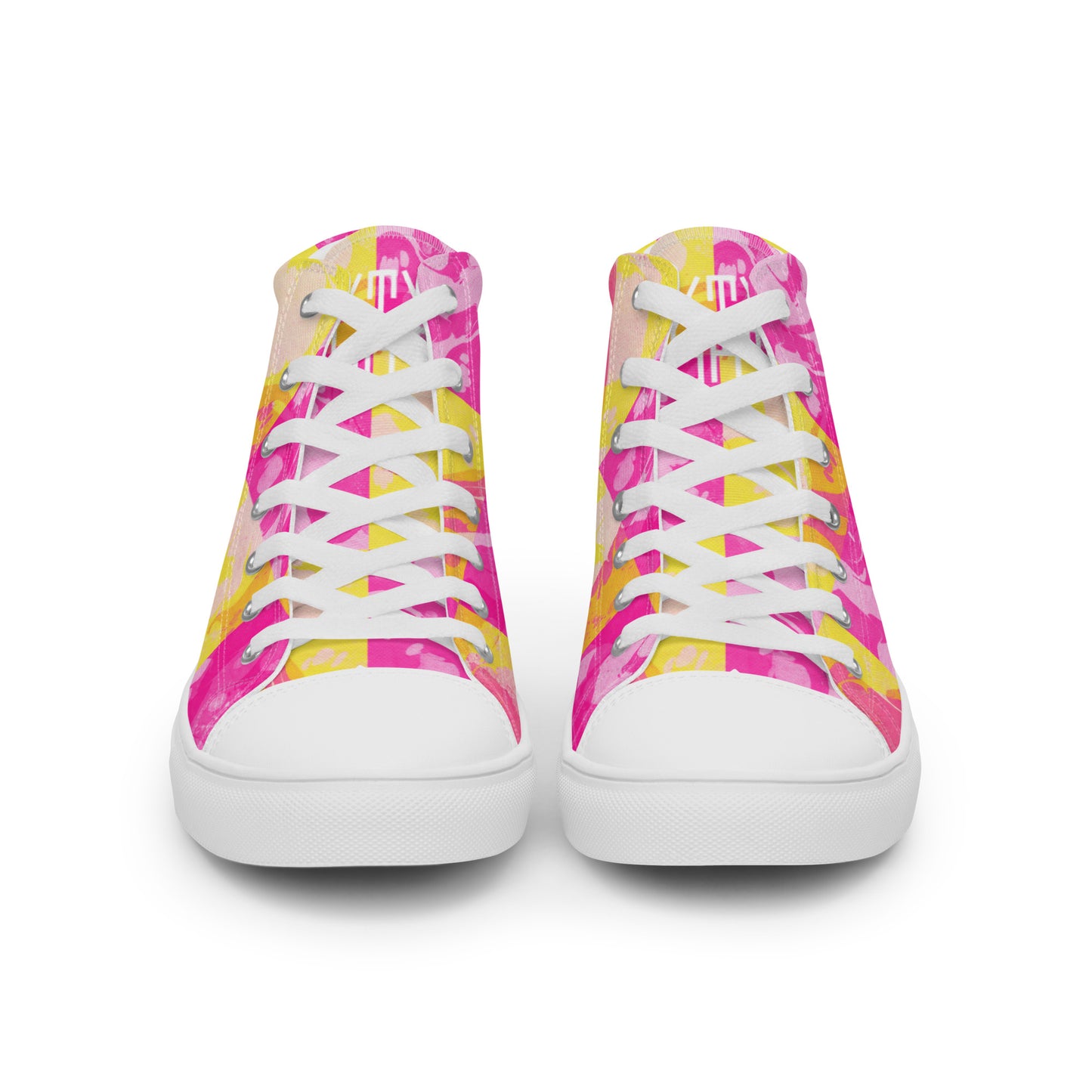 Sixty Eight 93 Logo White Marble #1 Women's High Top Shoes