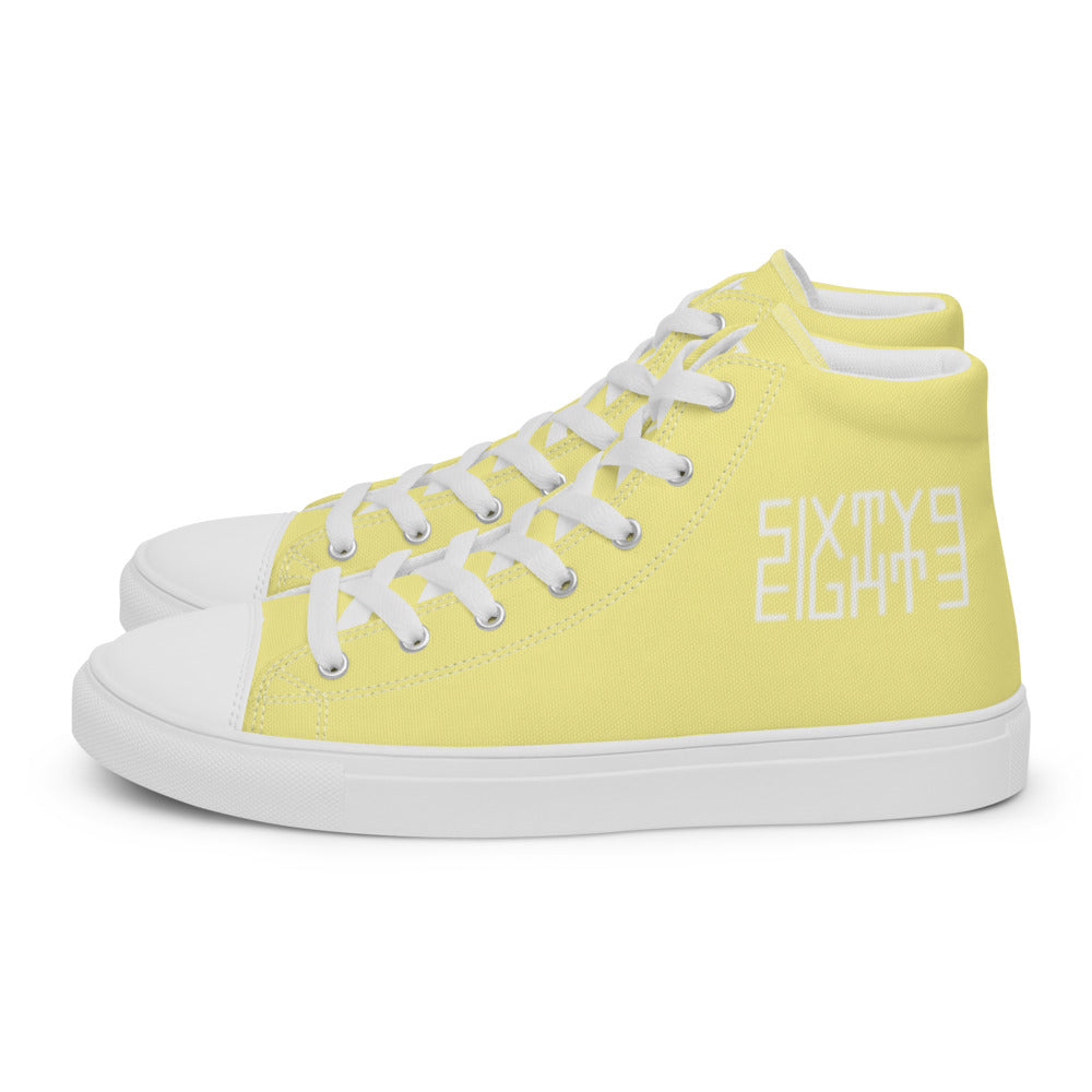 Sixty Eight 93 Logo White Gold Women's High Top Shoes