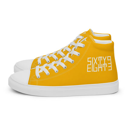Sixty Eight 93 Logo White Orange Women's High Top Shoes
