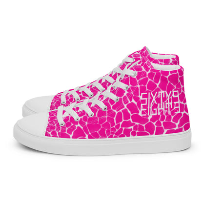 Sixty Eight 93 Logo White Boa Fuchsia Crème Women's High Top Shoes