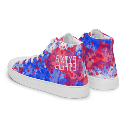 Sixty Eight 93 Logo White Crème Blue Strawberry Women's High Top Shoes