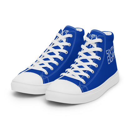 Sixty Eight 93 Logo White Blue Women's High Top Shoes