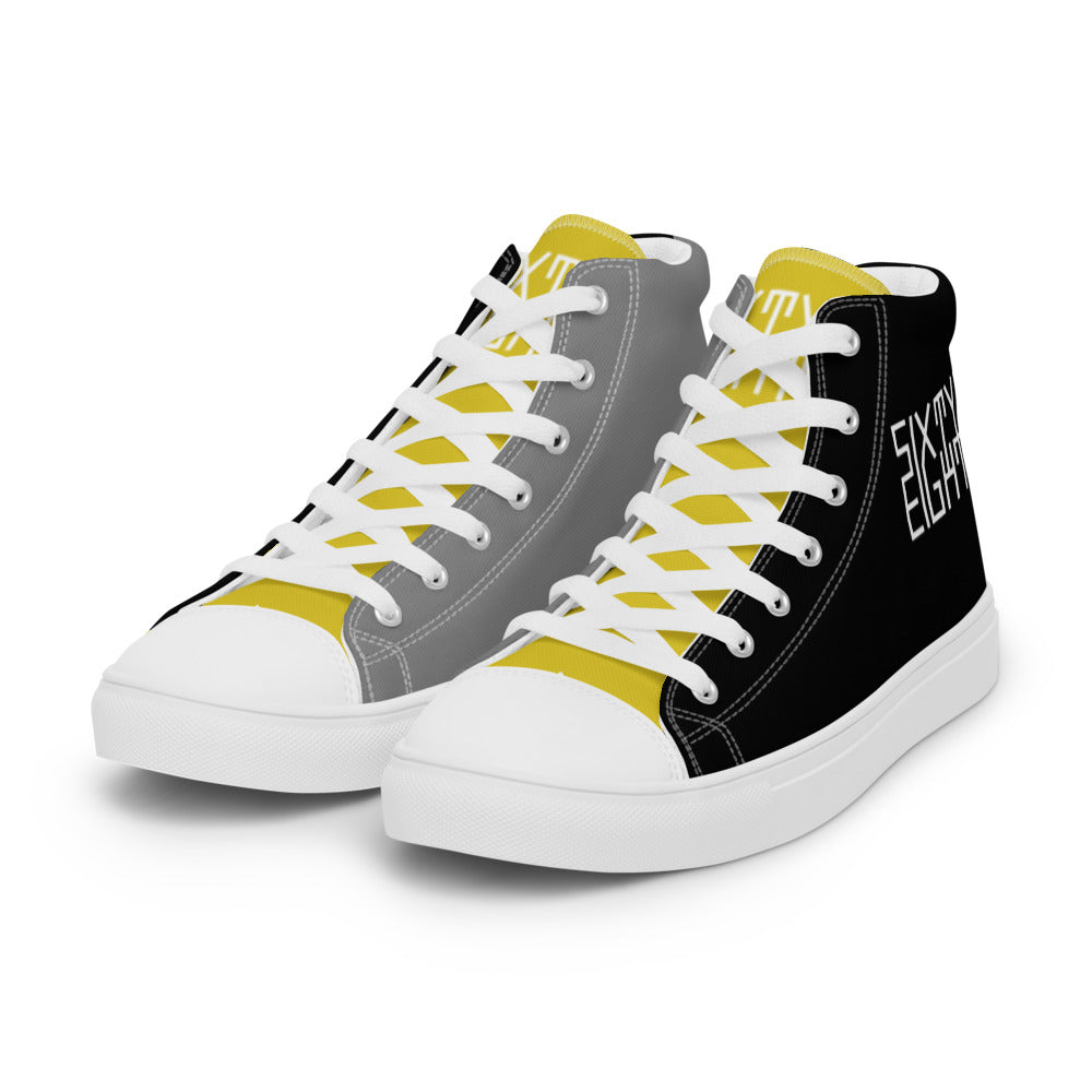 Sixty Eight 93 Logo White Midnight Gold Women's High Top Shoes