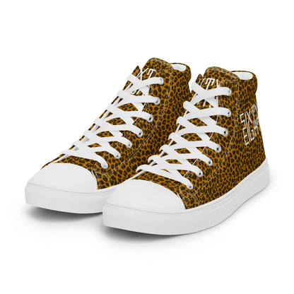 Sixty Eight 93 Logo White Cheetah Orange Women's High Top Shoes