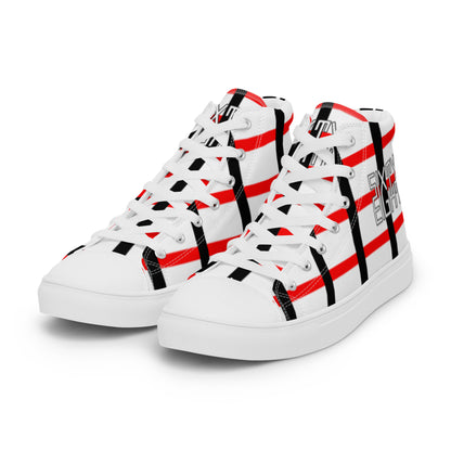 Sixty Eight 93 Logo White & Black BRW Pattern Women's High Top Shoes