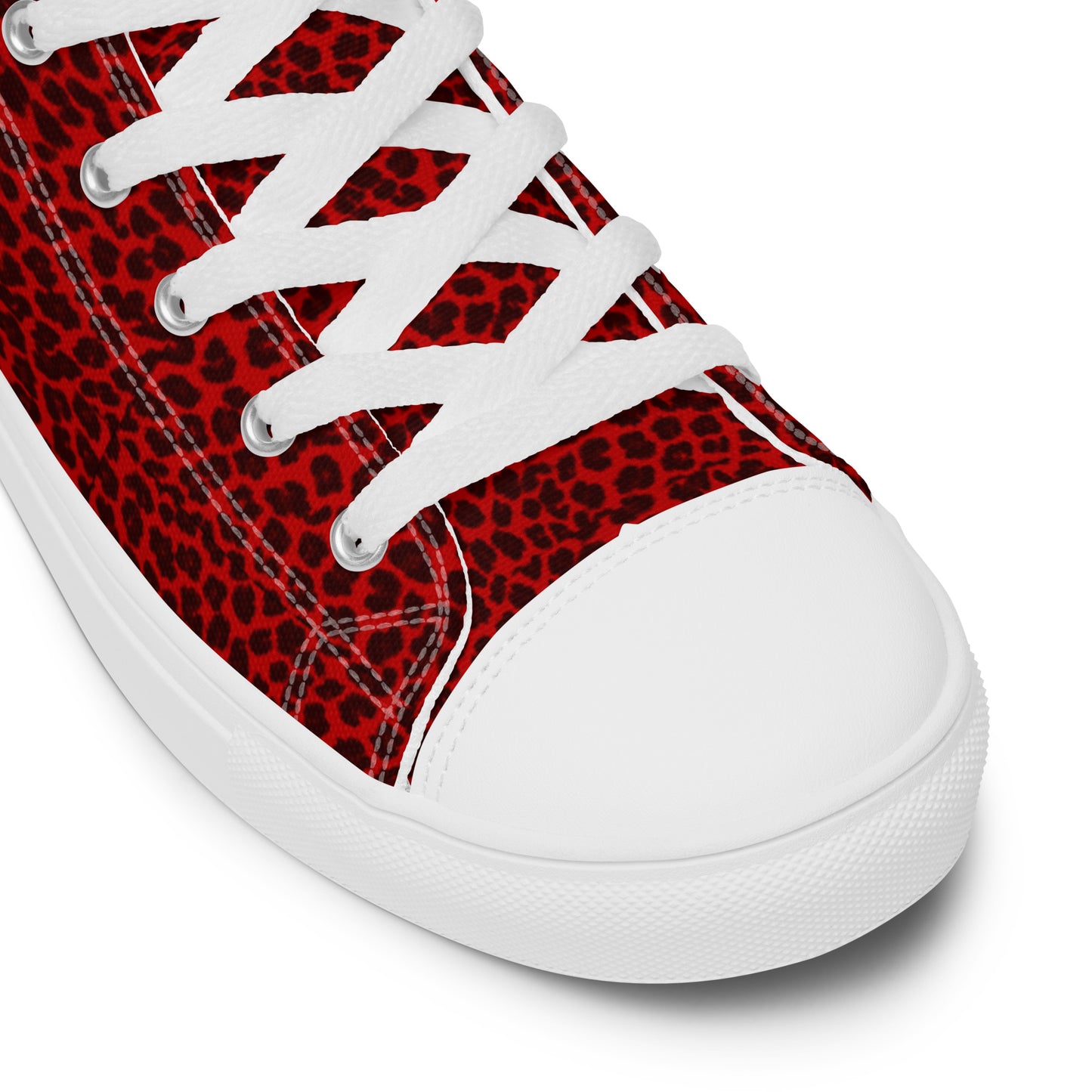 Sixty Eight 93 Logo White Cheetah Red Women’s High Top Shoes