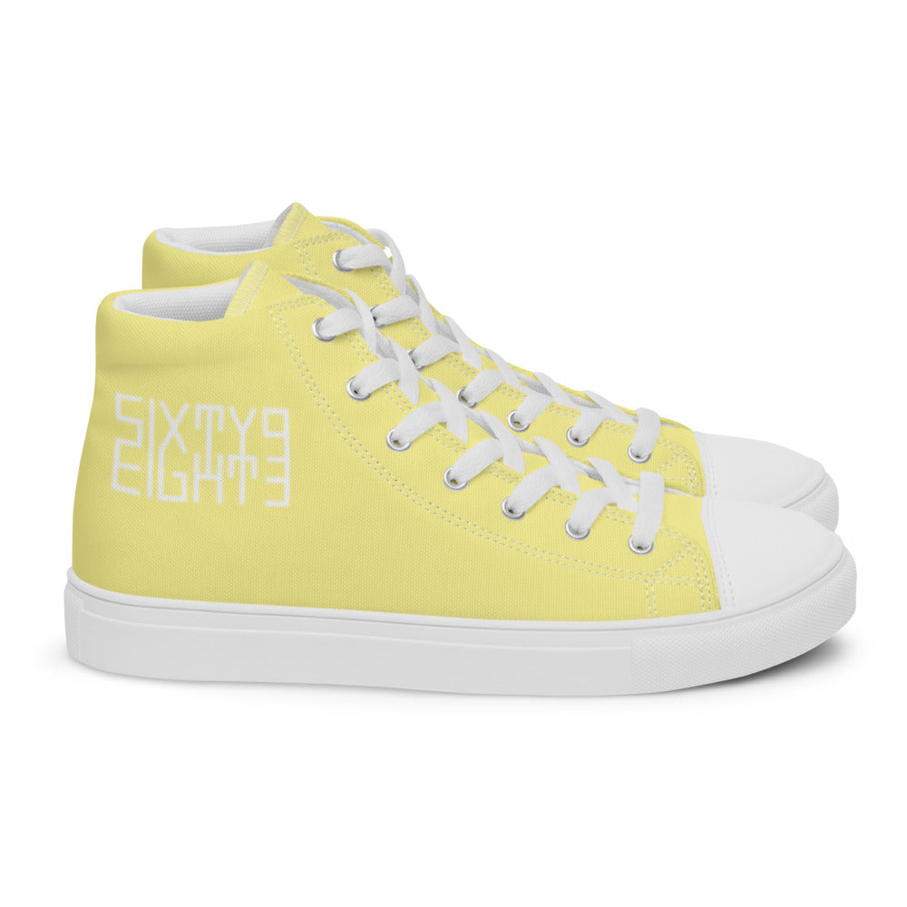 Sixty Eight 93 Logo White Gold Women's High Top Shoes