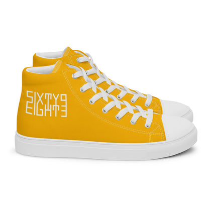 Sixty Eight 93 Logo White Orange Women's High Top Shoes