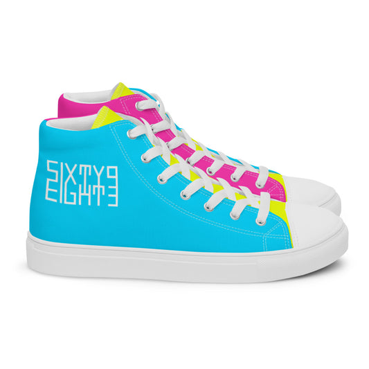 Sixty Eight 93 Logo White Berry Blue Lemonade Women's High Top Shoes