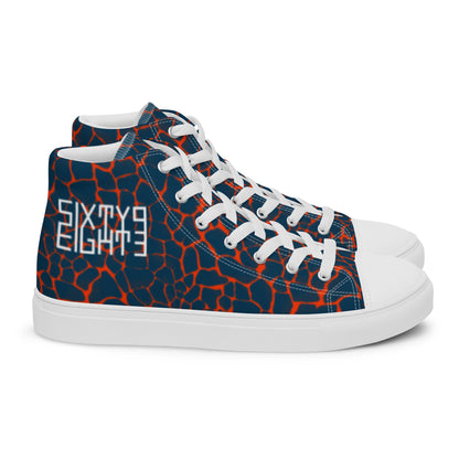 Sixty Eight 93 Logo White Boa Royal Blue & Red Women's High Top Shoes
