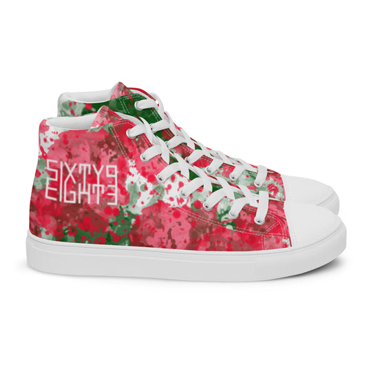 Sixty Eight 93 Logo White Crème Rose Green Women’s High Top Shoes