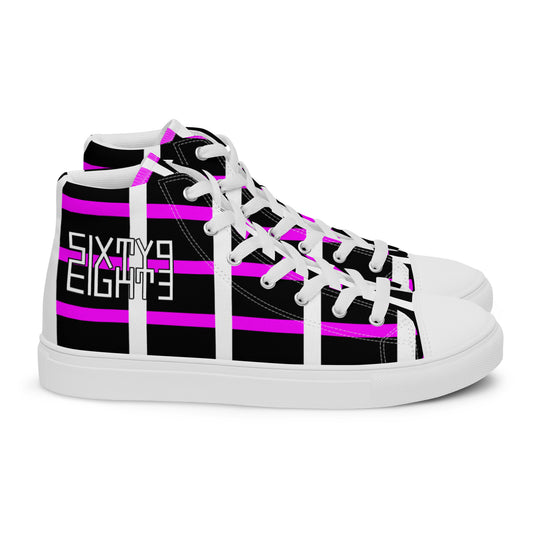 Sixty Eight 93 Logo White & Black BPW Pattern Women's High Top Shoes