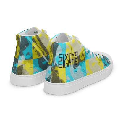 Sixty Eight 93 Logo Black Marble #2 Women's High Top Shoes