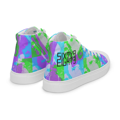 Sixty Eight 93 Logo Black Marble #3 Women's High Top Shoes