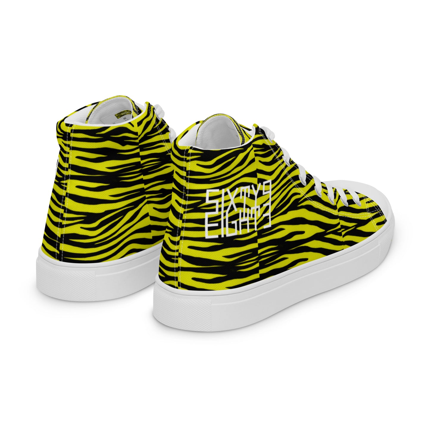 Sixty Eight 93 Logo White Zebra Black Lemonade Women's High Top Shoes