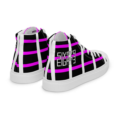 Sixty Eight 93 Logo White & Black BPW Pattern Women's High Top Shoes