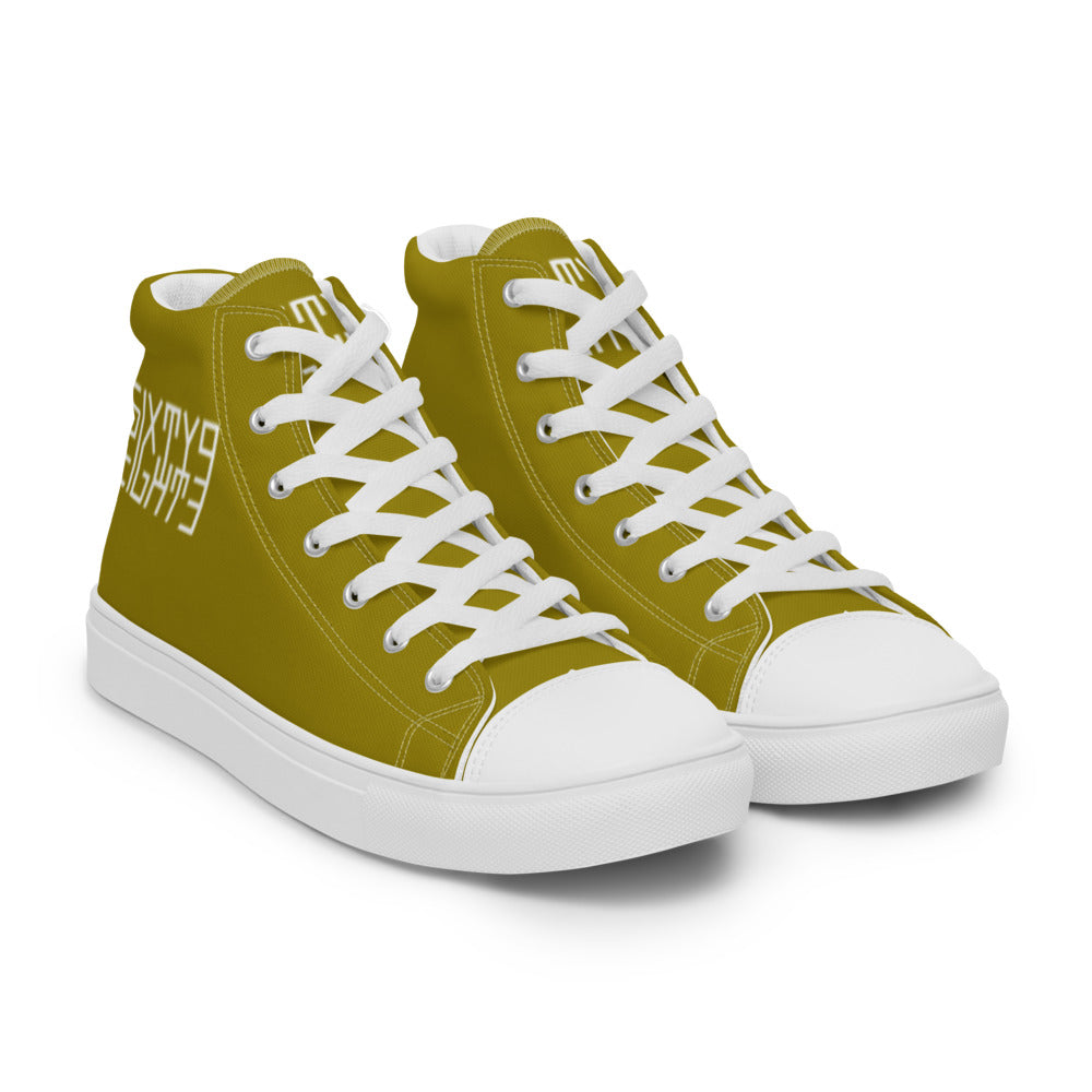 Sixty Eight 93 Logo White Brown Women's High Top Shoes
