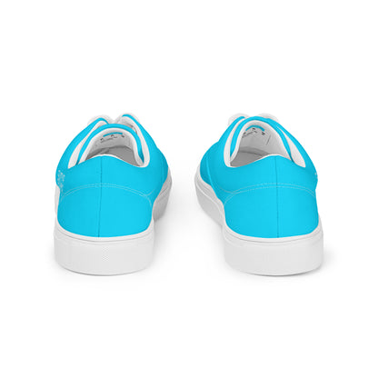 Sixty Eight 93 Logo White & Aqua Blue Women's Low Top Shoes