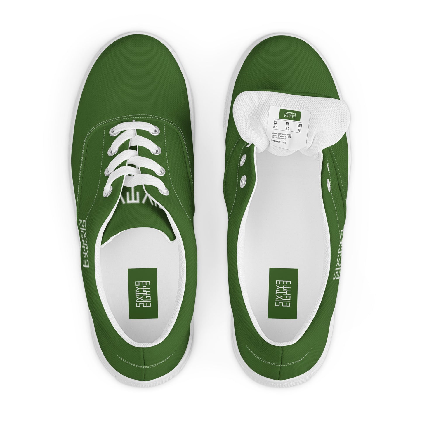 Sixty Eight 93 Logo White & Forest Green Women's Low Top Shoes