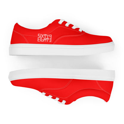 Sixty Eight 93 Logo White & Red Women's Low Top Shoes