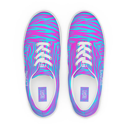 Sixty Eight 93 Logo White Zebra Blueberry Fuchsia Women's Low Top Shoes