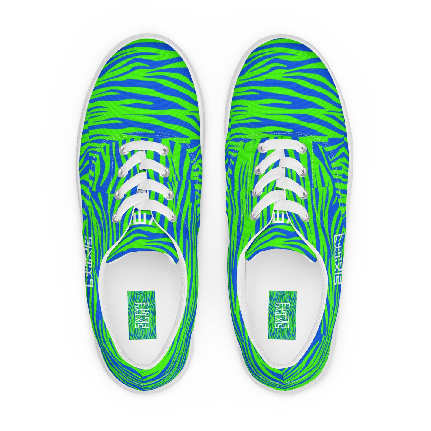 Sixty Eight 93 Logo White Zebra Blueberry Lime Women's Low Top Shoes