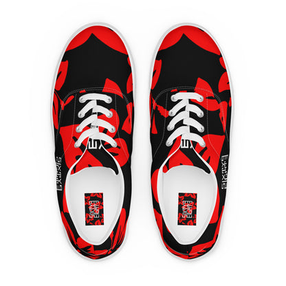 Sixty Eight 93 Logo White Hibiscus Red & Black Women's Low Top Shoes