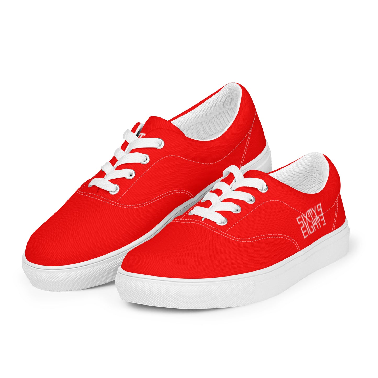 Sixty Eight 93 Logo White & Red Women's Low Top Shoes